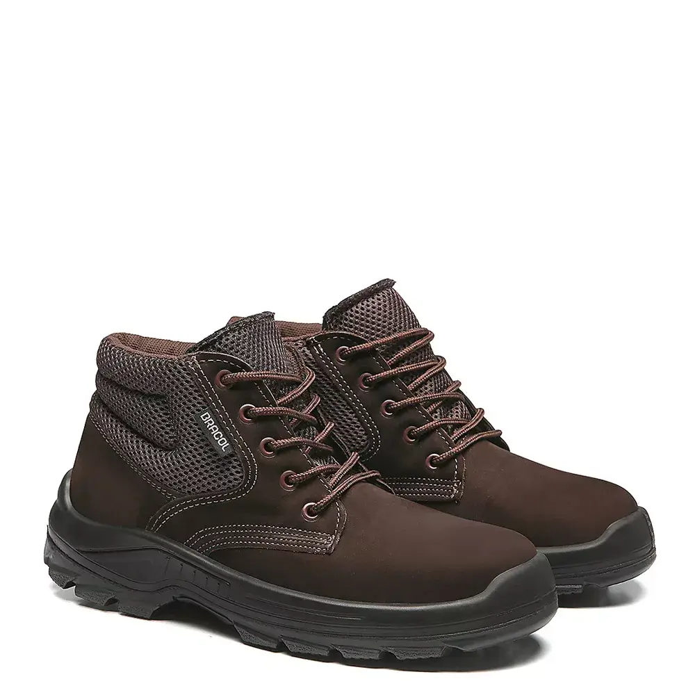 BOTINA MARROM CAFE AMARRAR NOBUCK BICO PLASTICO PU BIDENSIDADE