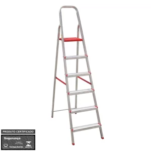 ESCADA DE ALUMINIO BOTAFOGO 6 DEGRAUS