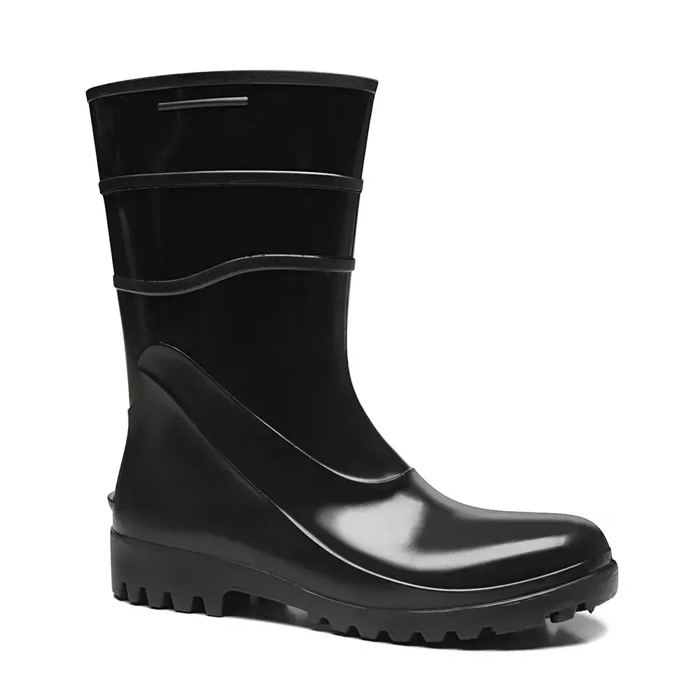BOTA DE PVC CANO CURTO PRETO S/ FORRO BRACOL