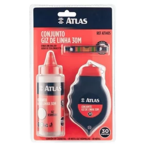KIT LINHA DE 30M E GIZ EM PO VERMELHO ATLAS