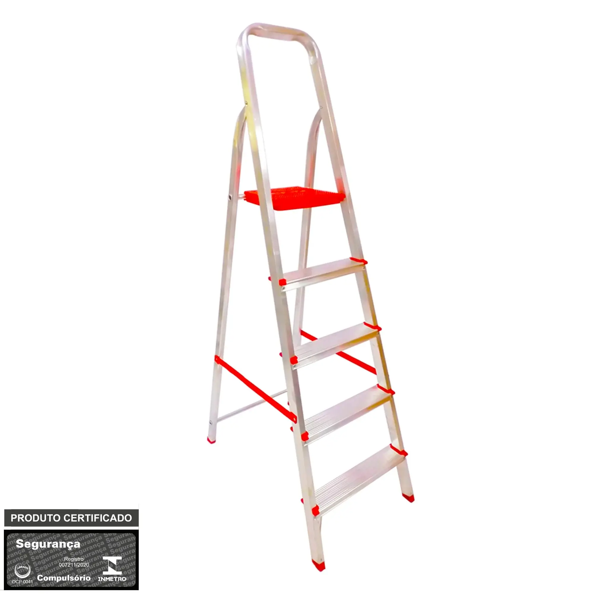 ESCADA DE ALUMINIO BOTAFOGO 5 DEGRAUS