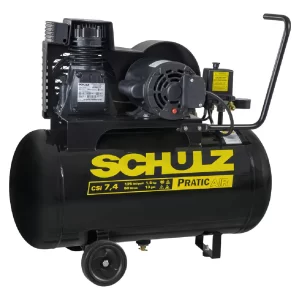 COMPRESSOR SCHULZ PRATIC AIR CSI 7,4/50 125PSI 1,5CV 220V 2P 60HZ C/ RODA